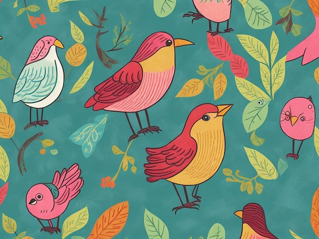 Birds Pattern cartoon illustration