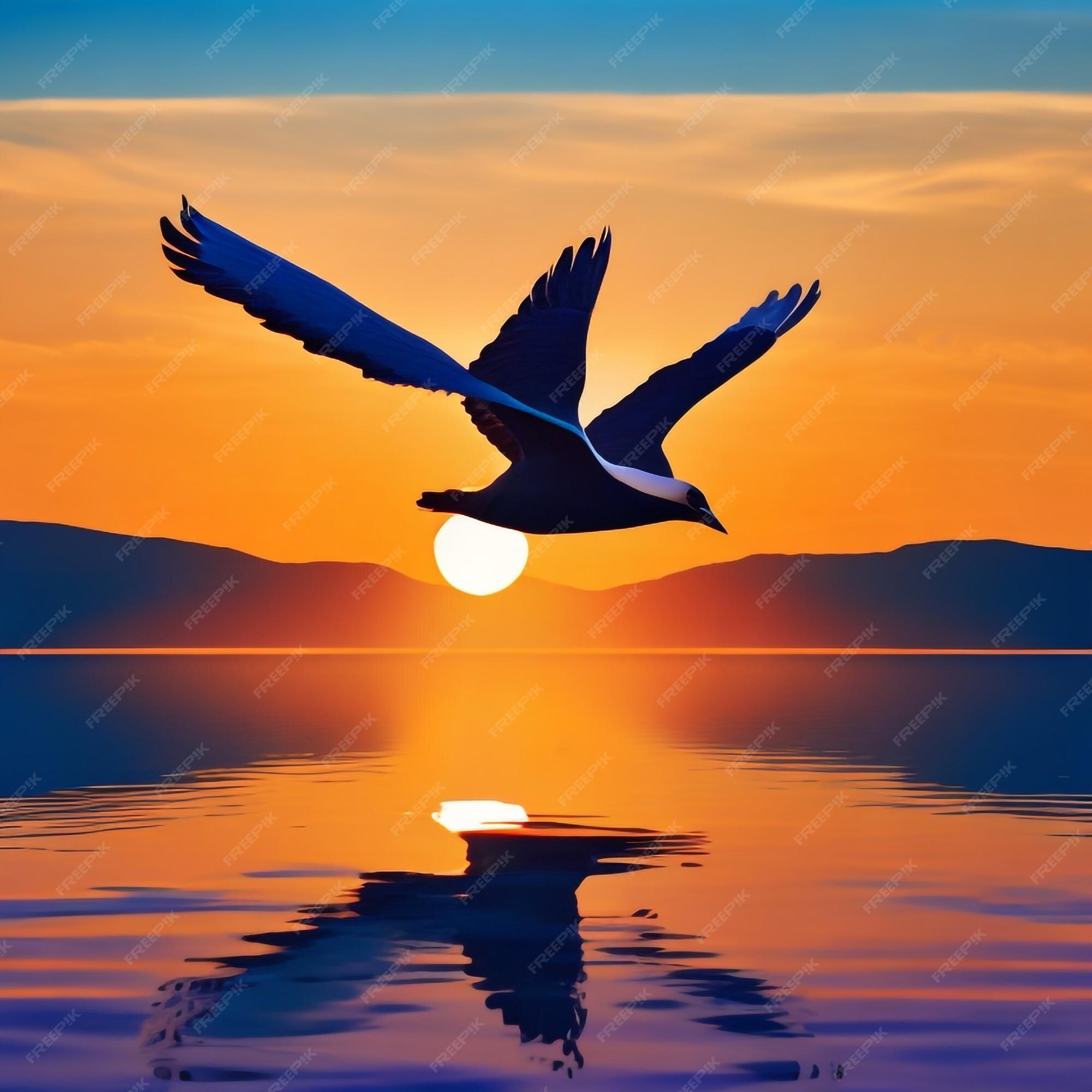 Premium Photo | Birds of prey seagull flying in the sky wings of seagull