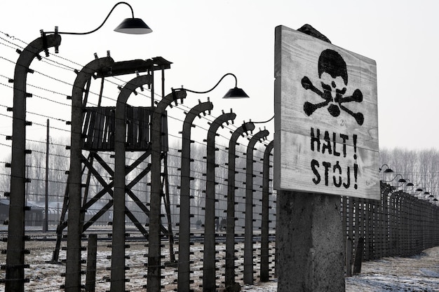 Foto birkenau campo di concentramento nazista in polonia