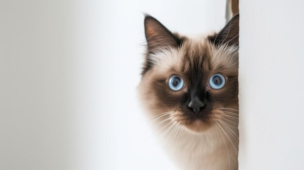 Birman kat peeking om de hoek 2