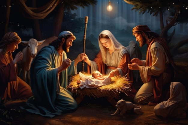 ベツレヘムのクリスマスの夜にイエス・キリストが誕生
