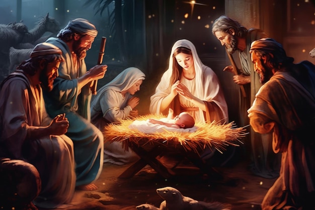 Birth of jesus christ in bethlehem christmas night