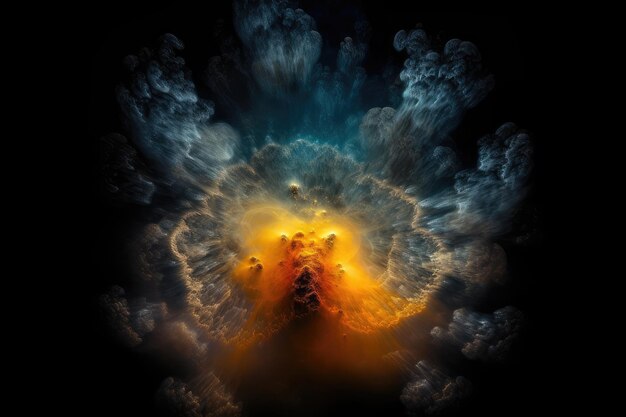 The birth of a star with its surrounding nebulosity and dust clouds