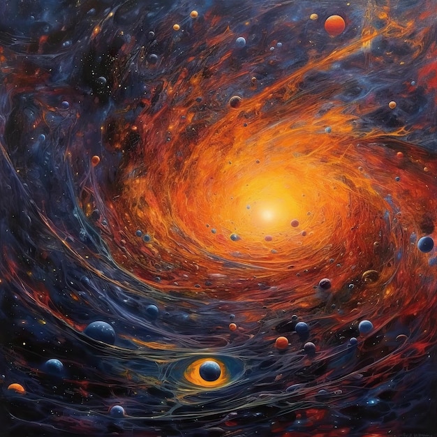 Premium Photo | The Birth of the Universe A Modern Oil Painting ...