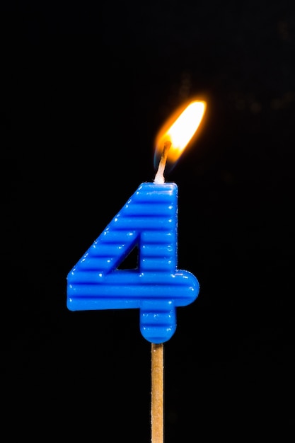 Birthday-anniversary candles showing Number. 4