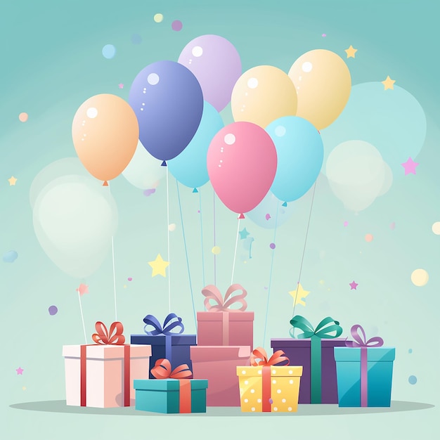 Birthday Background in Flat Design