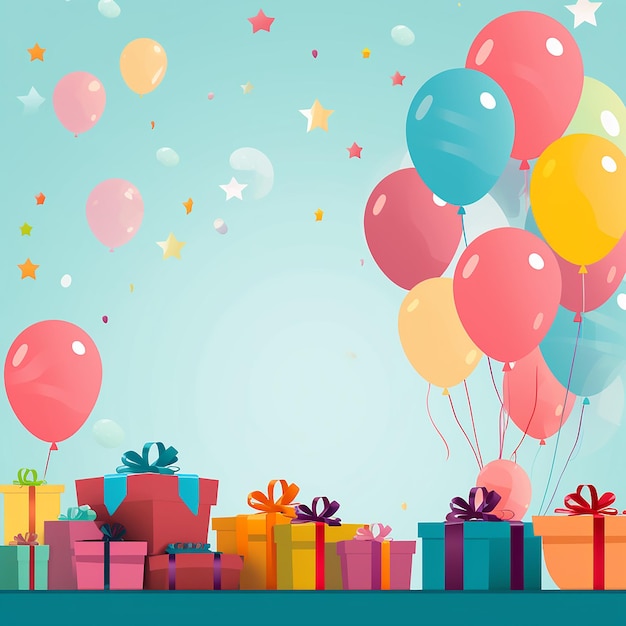 Birthday Background in Flat Design