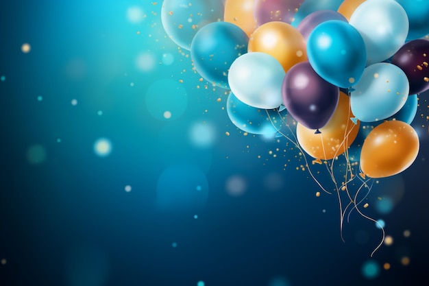 Фоновый день рождения с воздушными шарами и конфетами, открытка или приглашение