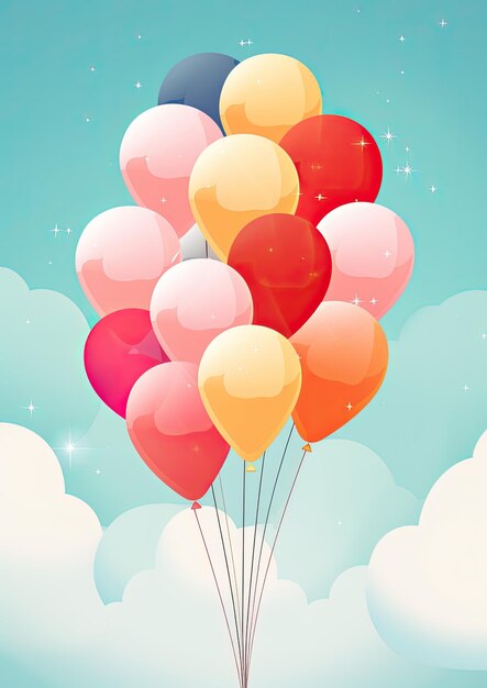 Birthday background with balloons and space for text Vector illustration