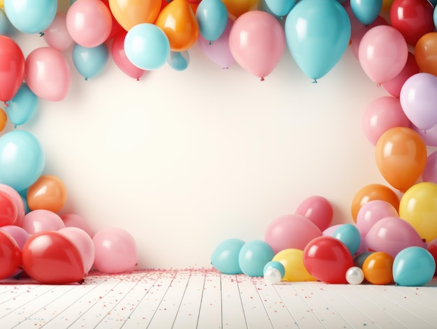 Photo birthday background with balloons