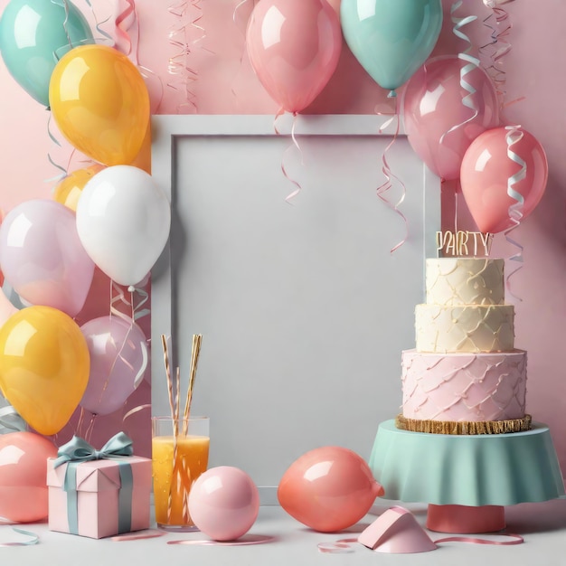 birthday background with cake and balloons birthday background with cake and balloons birthday