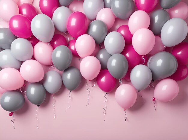 birthday background with pastel balloons