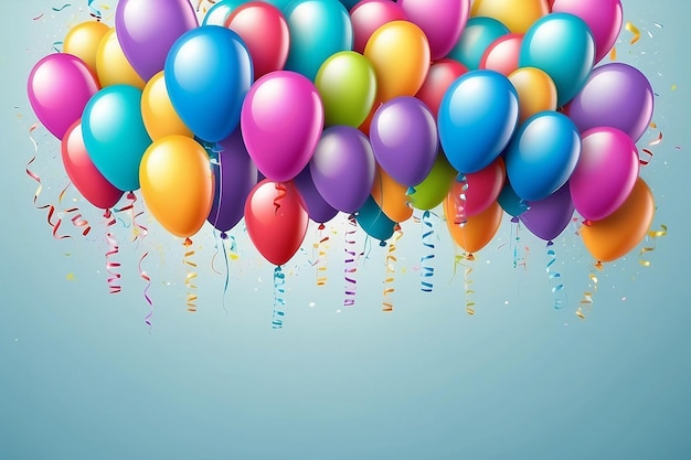 Birthday background with realistic balloons