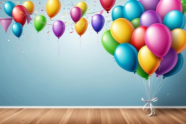 Birthday background with realistic balloons