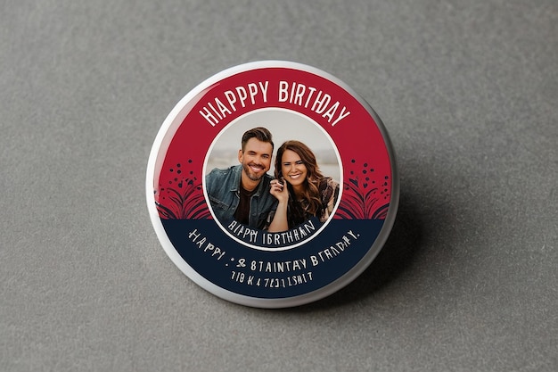 Photo birthday badge design