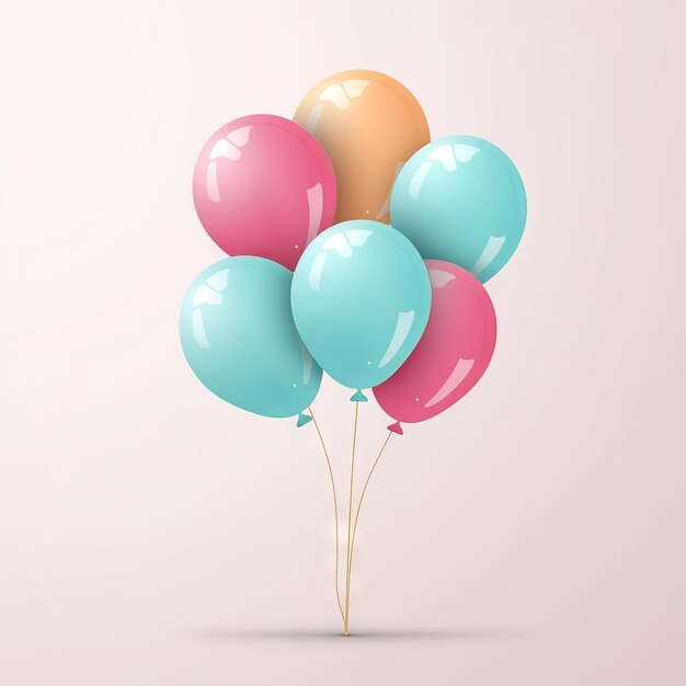 birthday balloon D vector element isolated in solid background HD