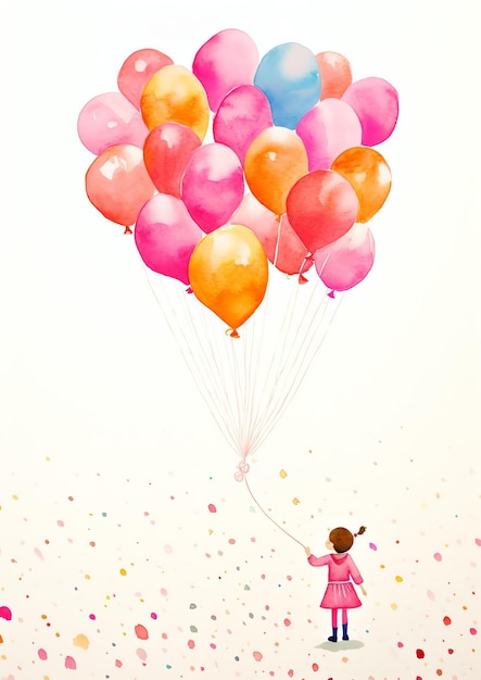 Birthday Balloons for birthday card celebration with dots and dashes