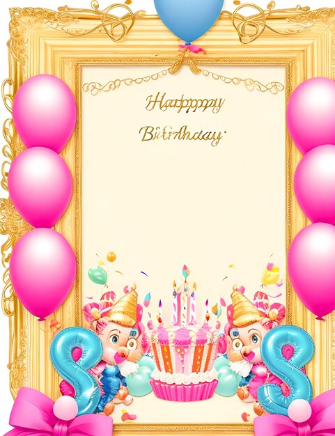 Photo birthday banner template generated by ai