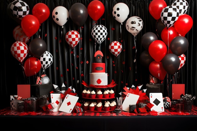 Photo birthday bash with casino theme background