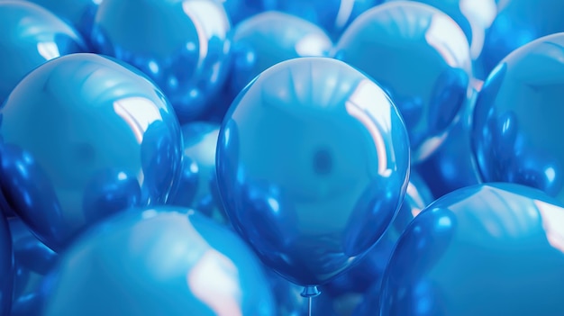 Фото 3d-дизайн с голубым гелиевым воздушным шаром для праздничных украшений