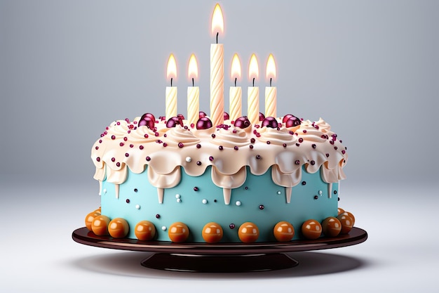 Birthday cake 3d icon on isolated background