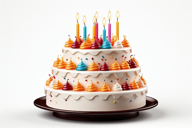 birthday cake 3d icon on isolated background