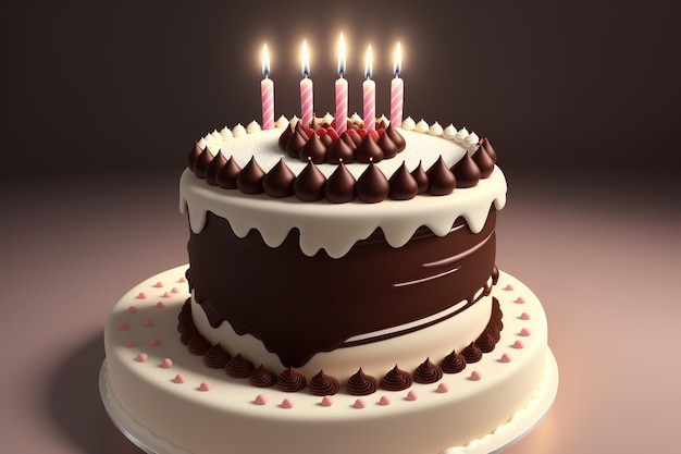 торт на день рождения юбилей одна свеча в многослойном торте