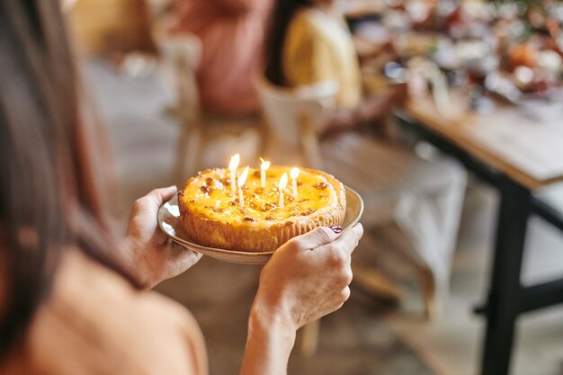 Birthday cake at birthday party