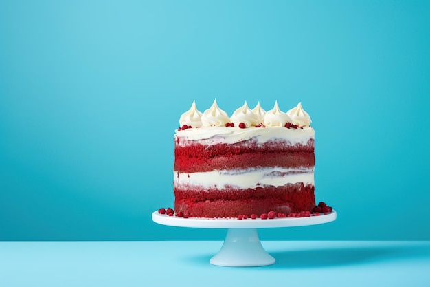 Birthday cake on blue background