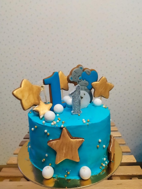 Birthday cake for a boy on his first birthday