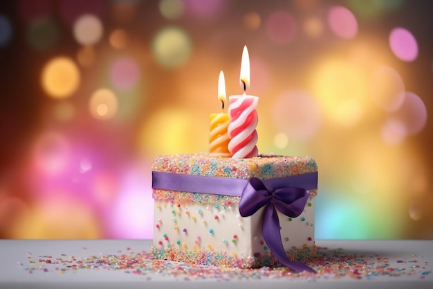 Birthday Cake and Candles Generative Ai