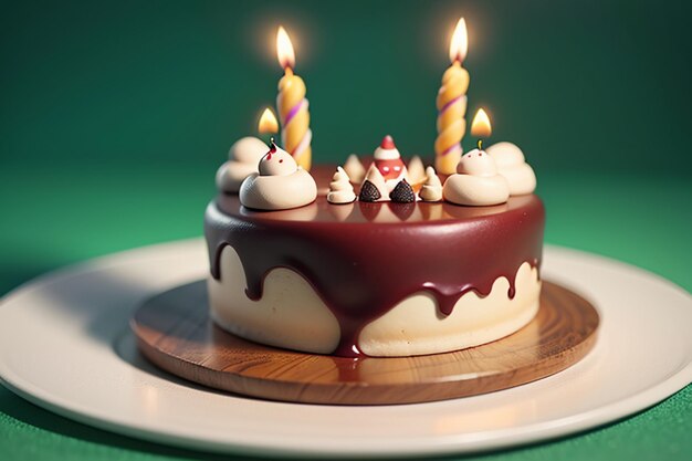 День Рождения Торт Шоколадный Торт Начинка Кремом Вкусный Торт Вечеринка Обои Фон