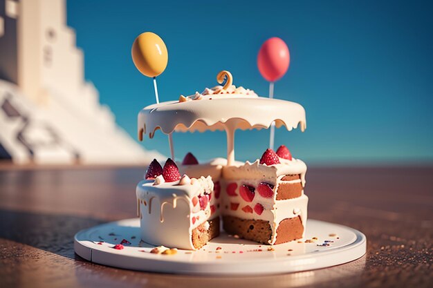 写真 誕生日のケーキ チョコレートケーキのめ込みクリーム 美味しいケーキ パーティーの壁紙 背景