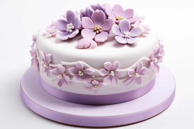색 위의 생일 케이크 디자인
