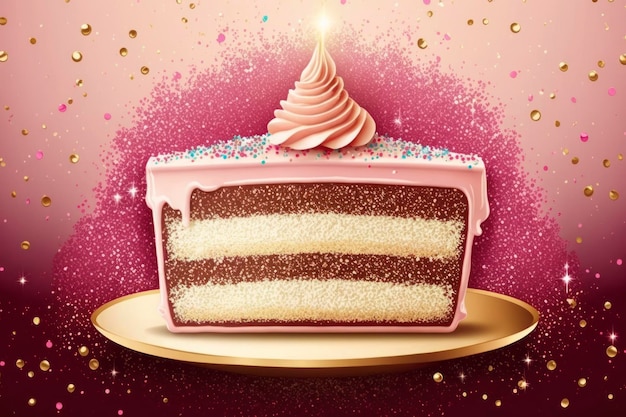 Birthday cake glitter background