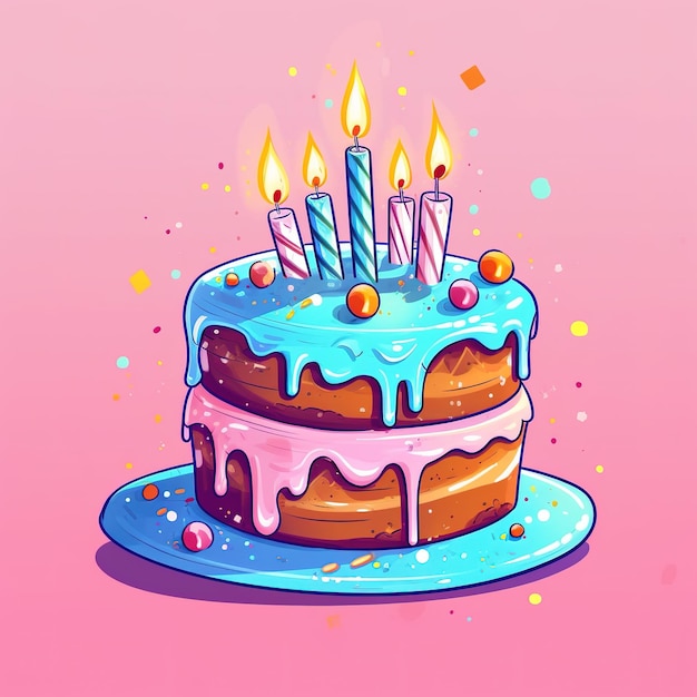 Birthday cake illustration