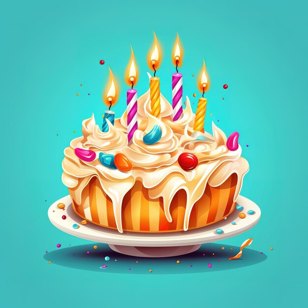 Birthday cake illustration