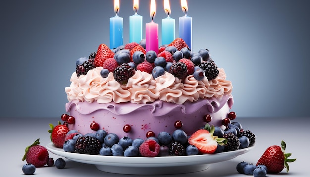 Foto torta di compleanno isolata su sfondo bianco