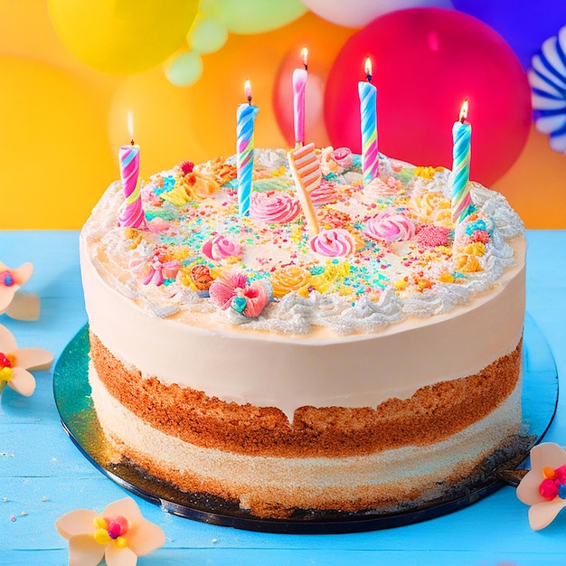 Birthday cake with background