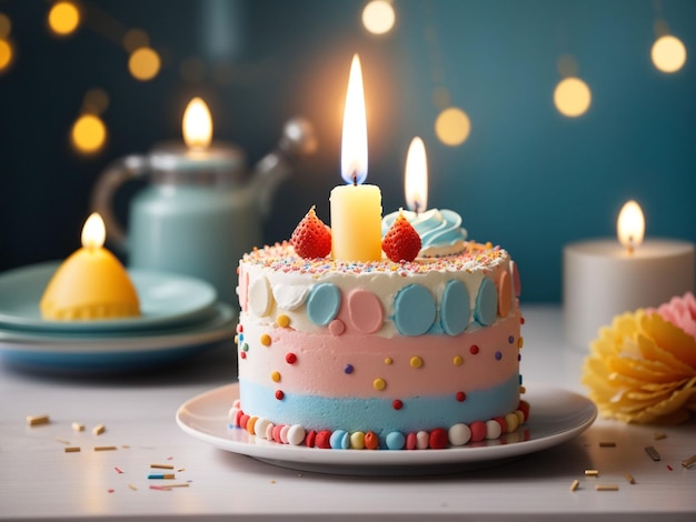 birthday cake with candle