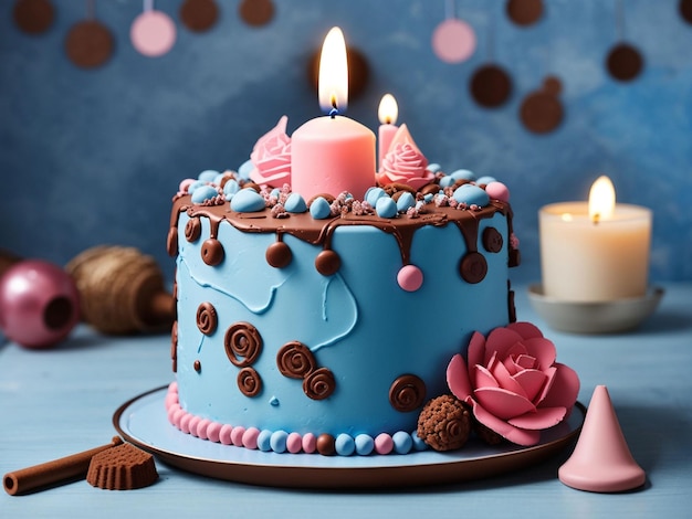 birthday cake with candle