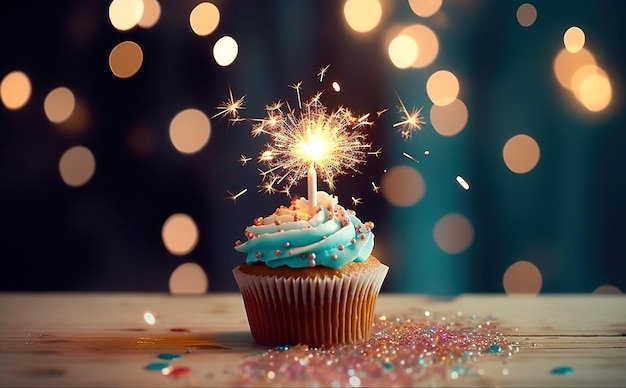 Foto torta di compleanno con una candela