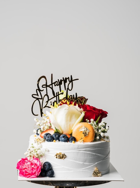 Birthday cake with candles food anniversary concept cover banner backgroundvertical background