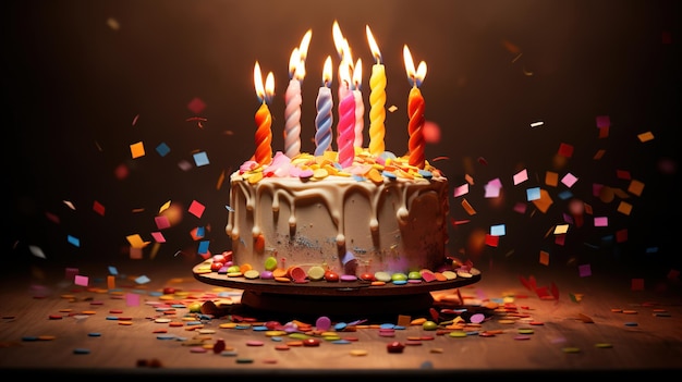 Photo birthday cake with candles free photo hd vector