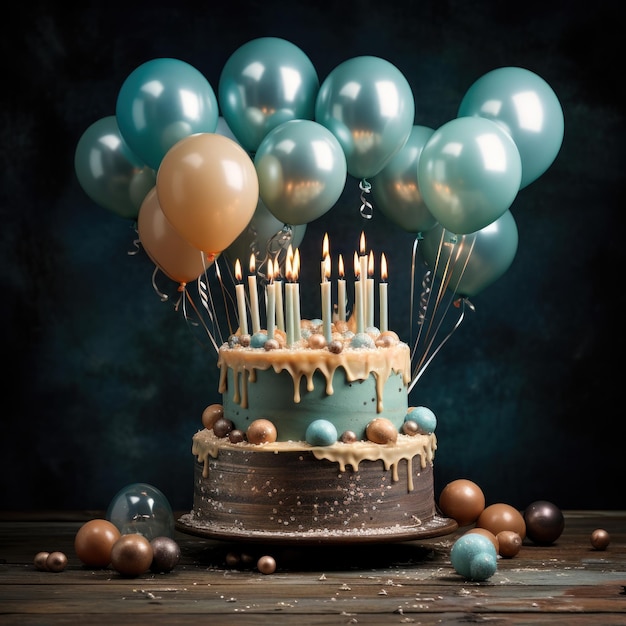 A birthday cake with candles