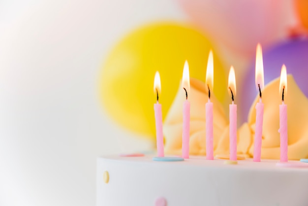 Birthday cake with candles 