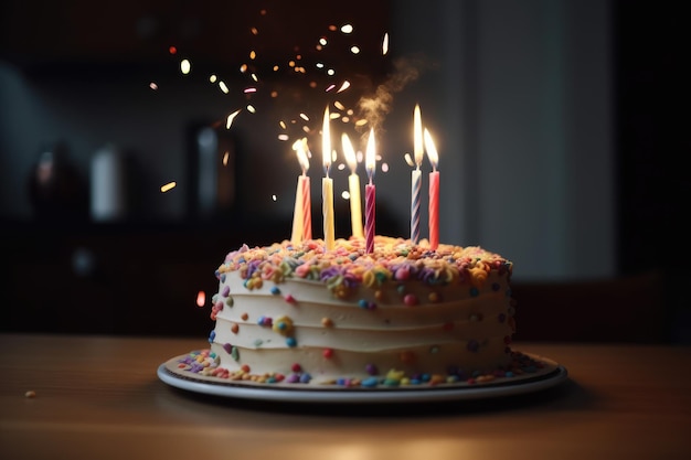 Birthday Cake with Candles