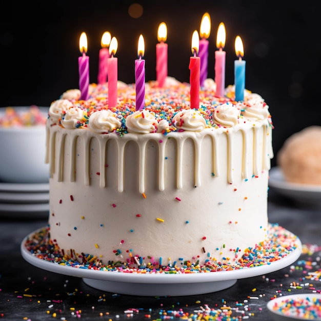 Premium AI Image | birthday cake with candles