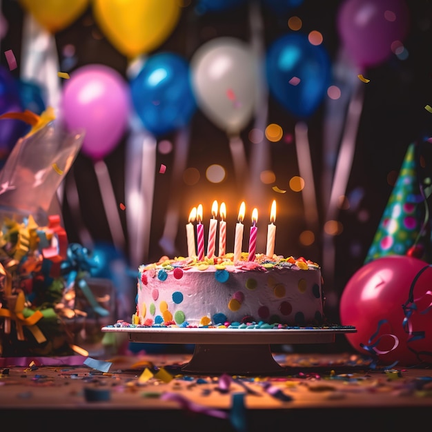 birthday cake with candles