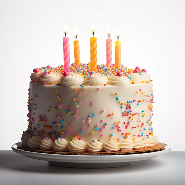 birthday cake with candles